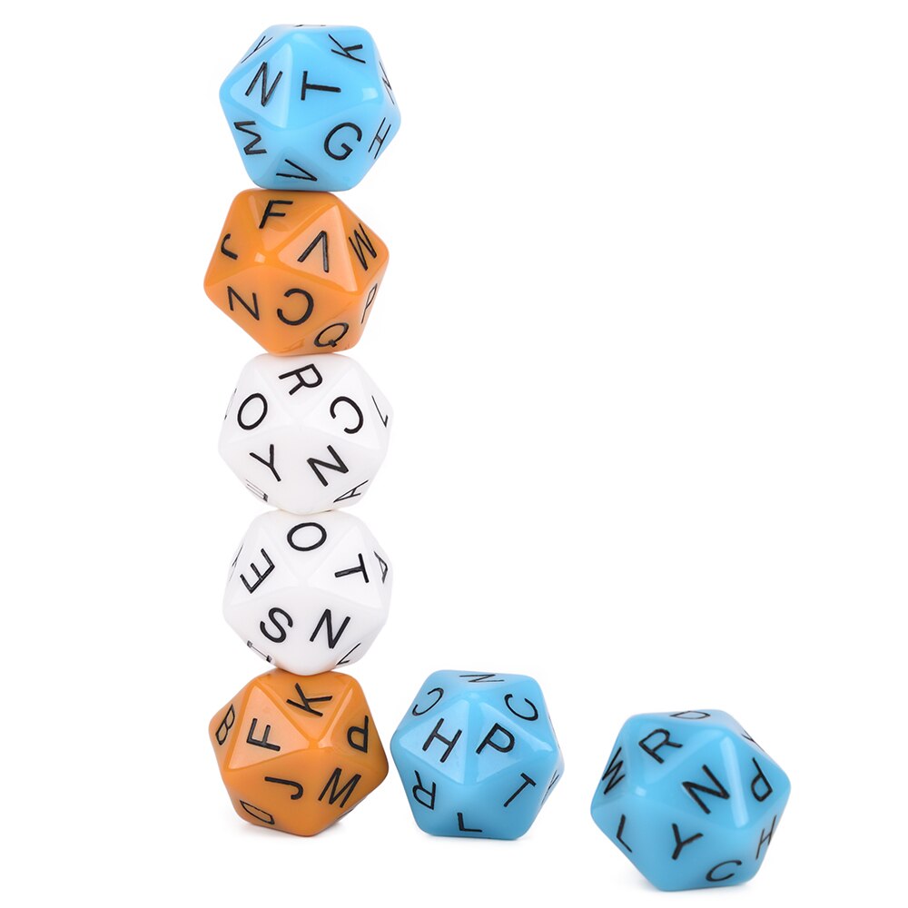 24mm Alphabet Dice Uppercase 20 Sided Set of 7