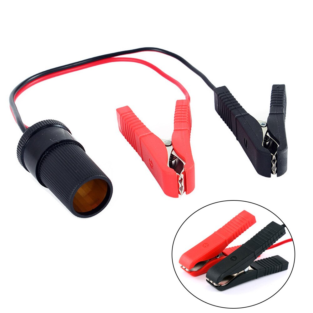 Lighter Universal Alligator Clip Extension Cord Power Supply Car Auto Battery Clamps Adaptor Socket