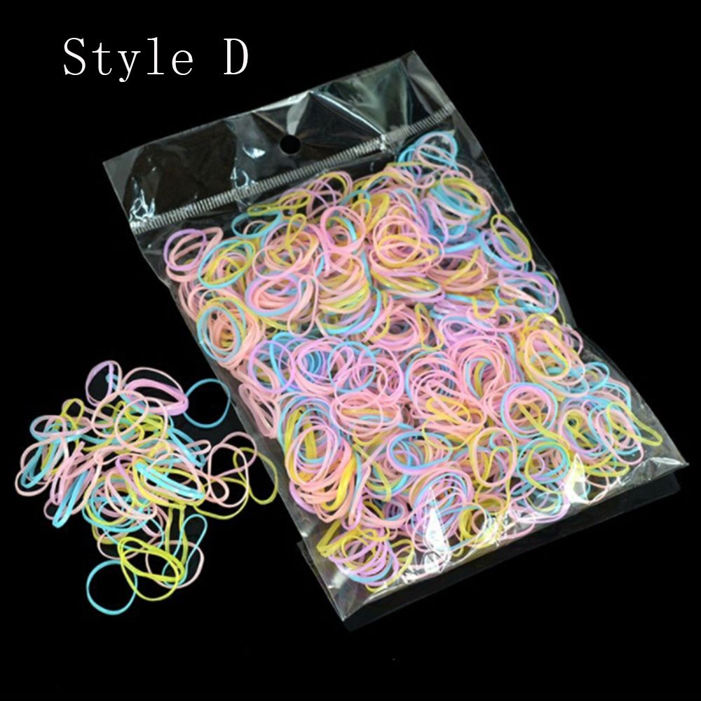 1000 unids/bolsa pelo goma de la banda de goma transparente blanco 1mm borrar Cola de Caballo titular de caucho elástico cuerda de pelo trenzado herramienta: D