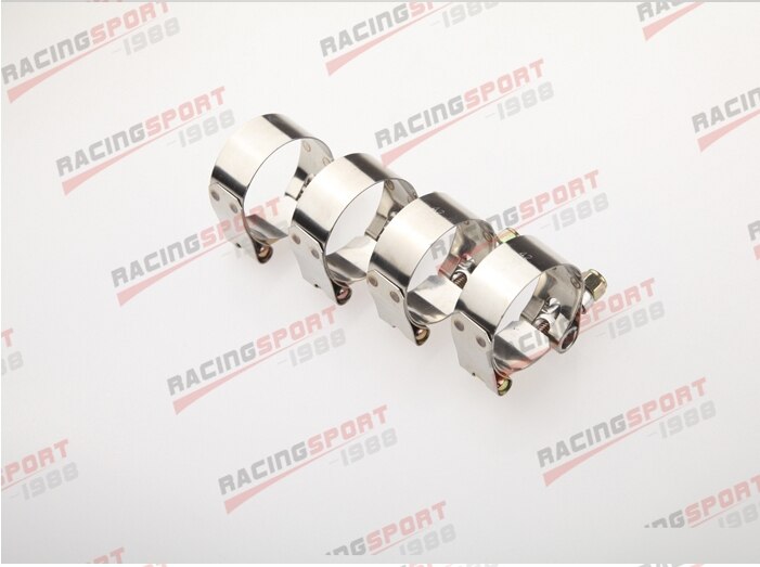 4PCS 2.5" inch Turbo Pipe Hose Coupler T-bolt Clamps Stainless Steel 67/75mm