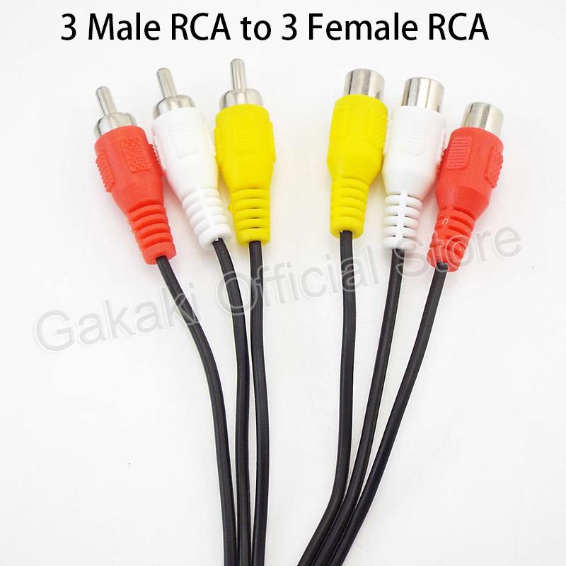1 M/1.5 M/3 mètres 3 RCA mâle à 3 RCA mâle femelle connecteur Composite Audio vidéo AV câble d'extension câbles de prise: Rouge / 1 m