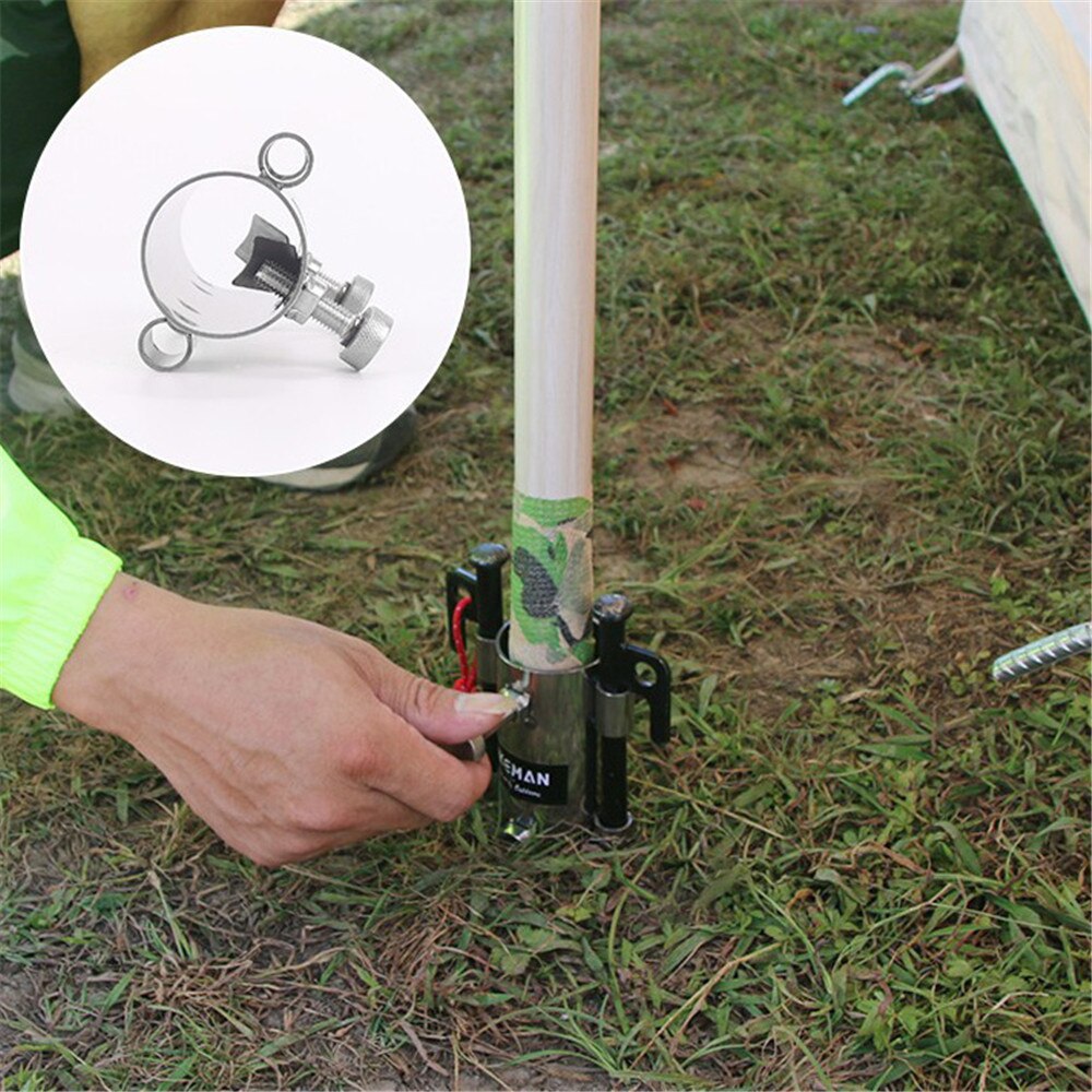 Luifel Staaf Houder Rvs Moer Verstelbare Baffle Outdoor Hike Camping Luifel Vissen Paraplu Pole Winddicht Vaste Stand