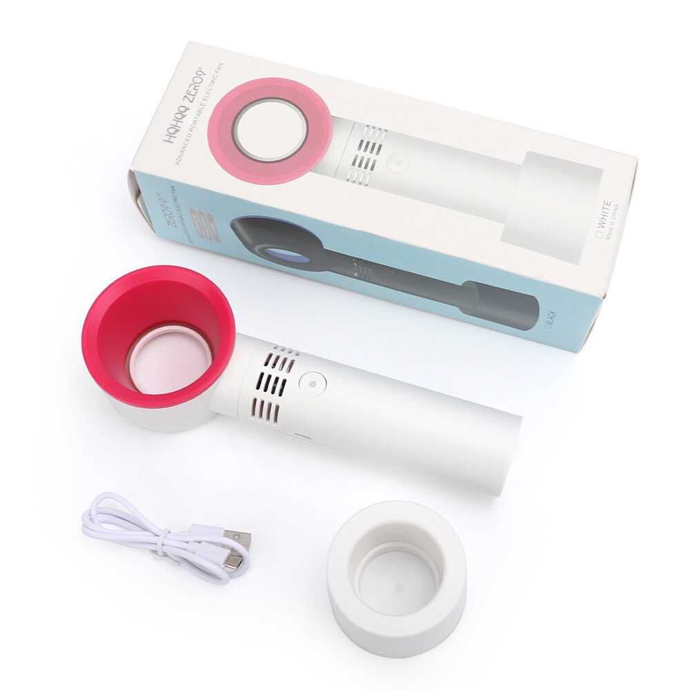 Draagbare Usb Oplaadbare Mini Fan Wimper Fan Droger Bladeless Handheld Fan Voor Wimper Extension Blower Voor Essentiële Wimper: white with box