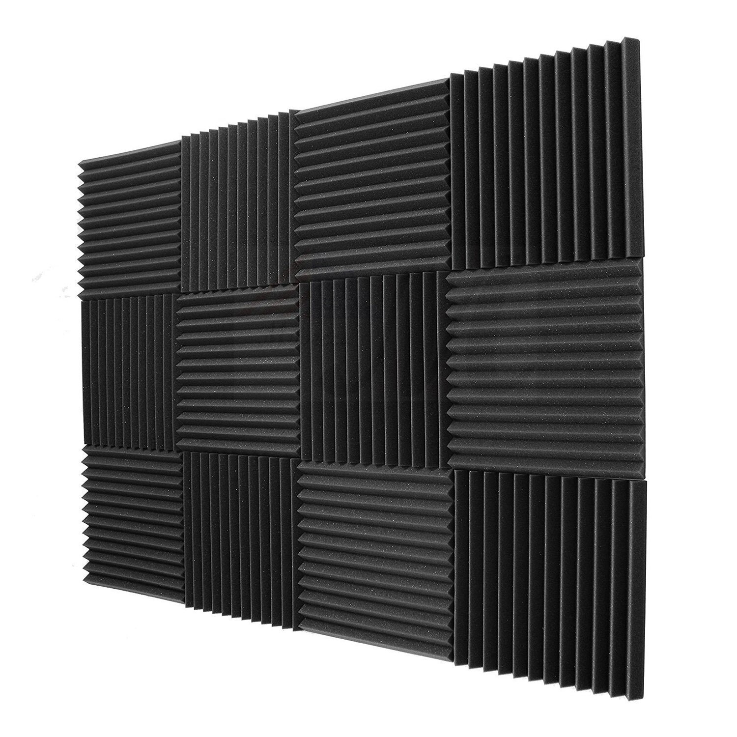 -12 pakke - akustiske paneler skumteknik svamp kiler lydisolerende paneler 1 tomme  x 12 tomme  x 12 tomme: Default Title