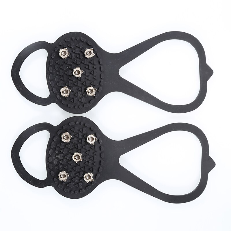 1Pair 5 Teeth Heel Claw Winter Crampons Spike Ice Snow Shoe Grip Spike Anti-Slip Climbing Shoes Spike Cleats Outdoor Accessories