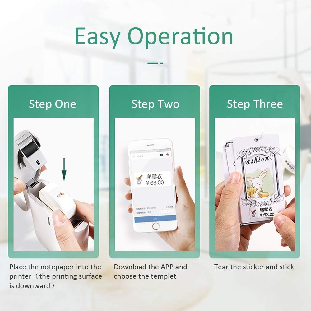 SeenDa Mini Portable Bluetooth Lable Printer Thermal Label Printer Home Office Printer Name Price Sticker Printer for Mobile