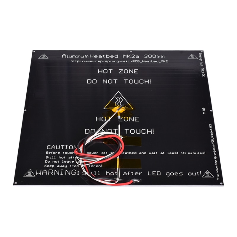 Plaque chauffante en aluminium MK2A MK2A 300*300*3mm noir 12 V 24 V pour rampes Mendel RepRap 1.4 pièces d'imprimante 3d lit chauffant