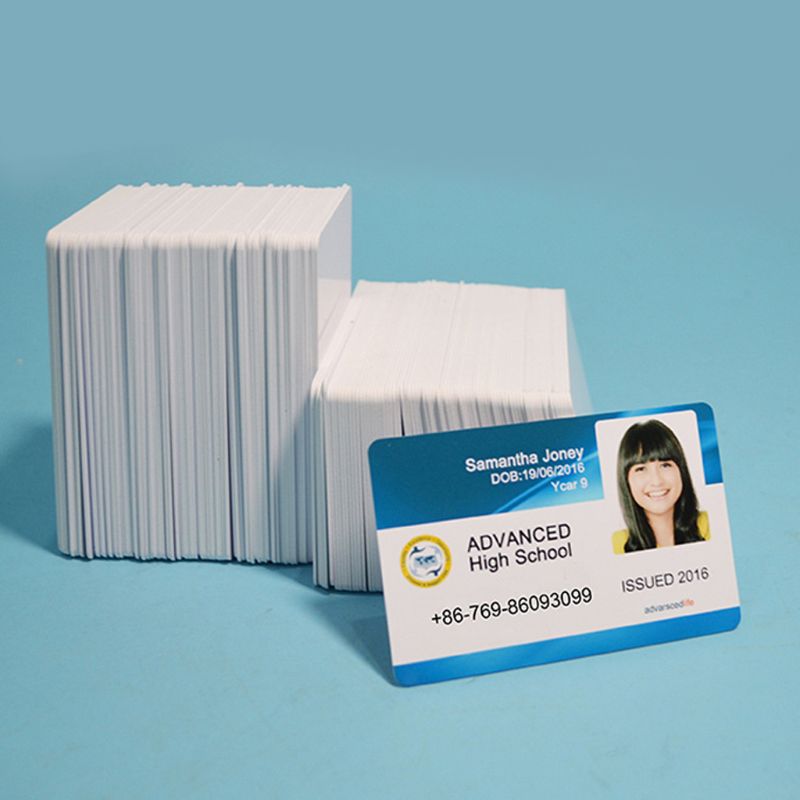 100Pcs Premium White Blank Inkjet PVC ID Cards White Plastic Double Sided Printing DIY ID Badge Cards