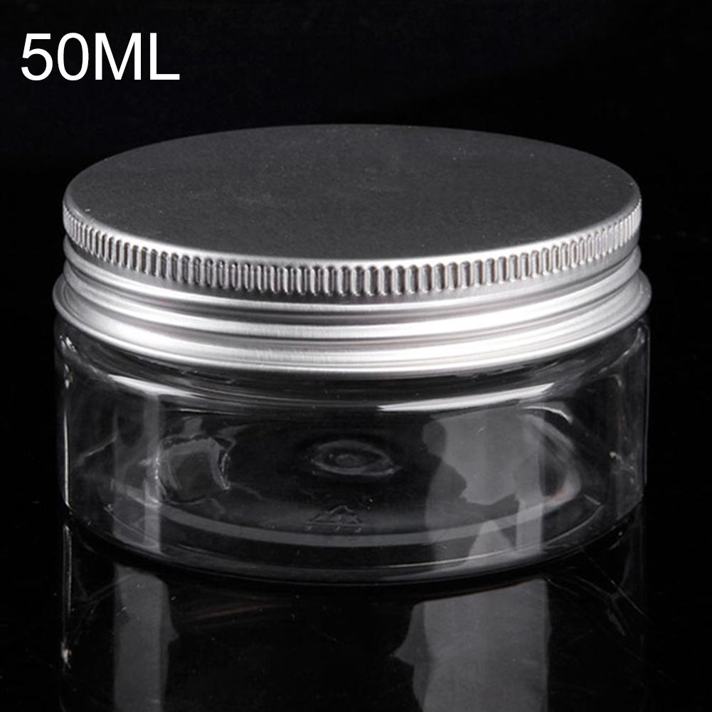 Boîte à maquillage, pot de rangement en plastique pour cosmétiques, récipient transparent avec couvercle en aluminium, petite bouteille de voyage 30/40/50/60/80/100/120/150/200ML 1 pièce: 50ML