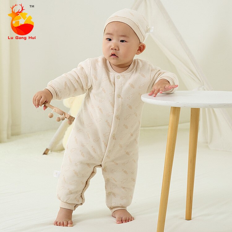 Herfst Winter Gekleurde Katoenen Verdikte Warm Baby Kleding Bodysuit