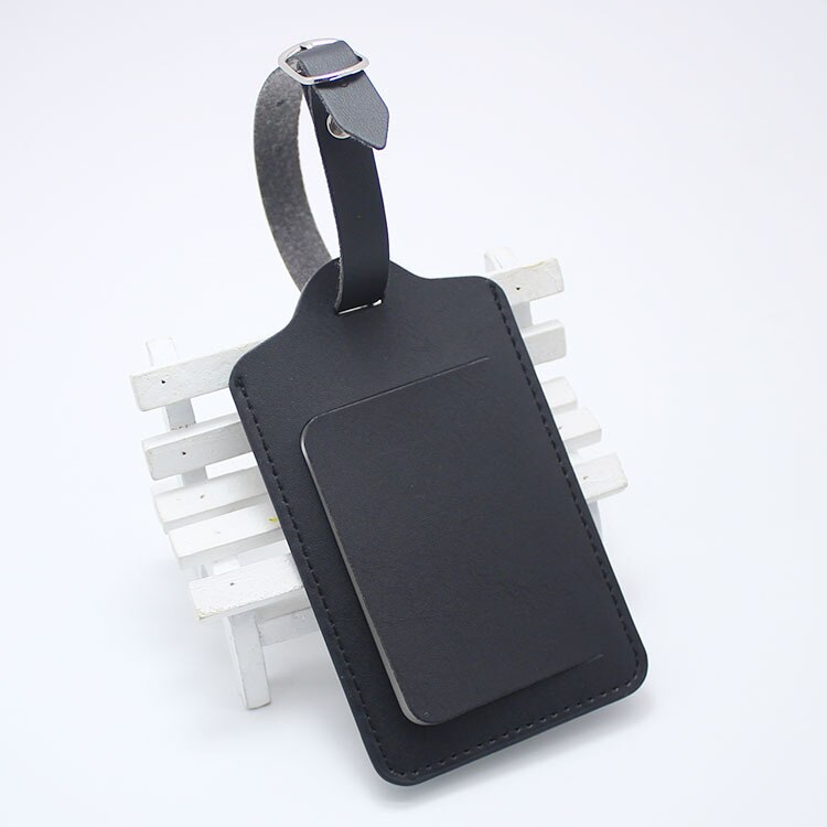 Etichette per bagagli moda accessori da viaggio uomo donna viaggi valigia in pelle etichette per bagagli etichetta portatile: Black