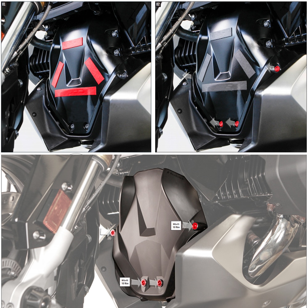 Frontbeskytter motorafskærmningsbeskyttelsesdæksel  r1200 r/ rs / rt / gs til bmw  r1200gs lc adv  r1200rt r1200rs r1200r /  lc motorcykel