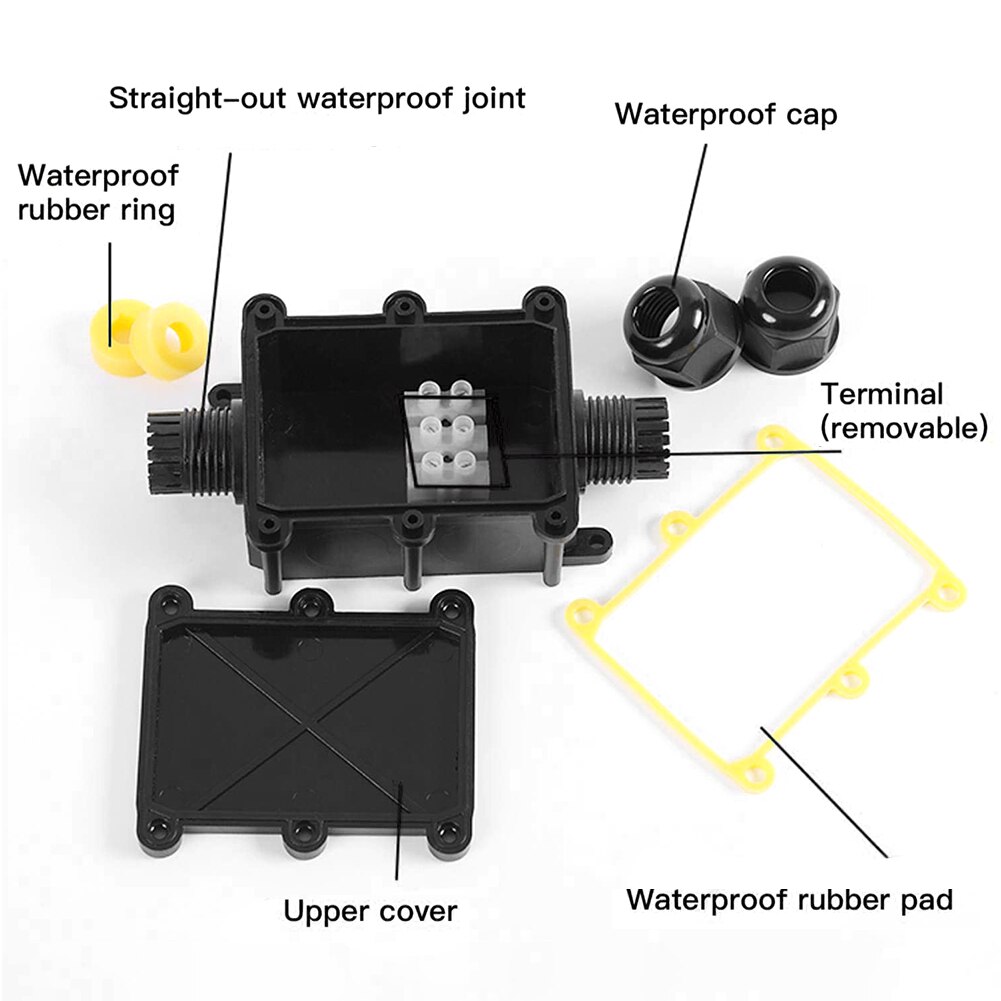 IP68 Outdoor Waterproof Cable Connector Terminal Junction Box External Cable Connector 2 Way Plug Line Case Connector Protect