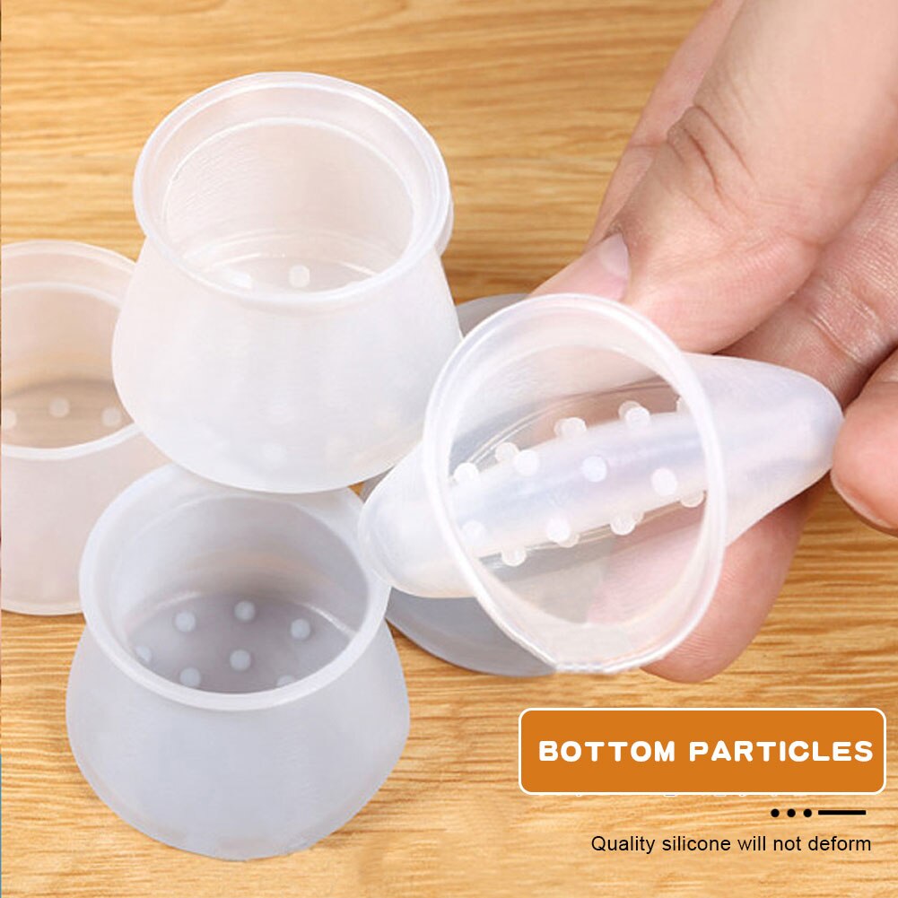 16Pcs Chair Foot Pad Silicone 40 mm Furniture Feet Protection Cap Non Slip Bottom For Round / Square Chair Leg Cover
