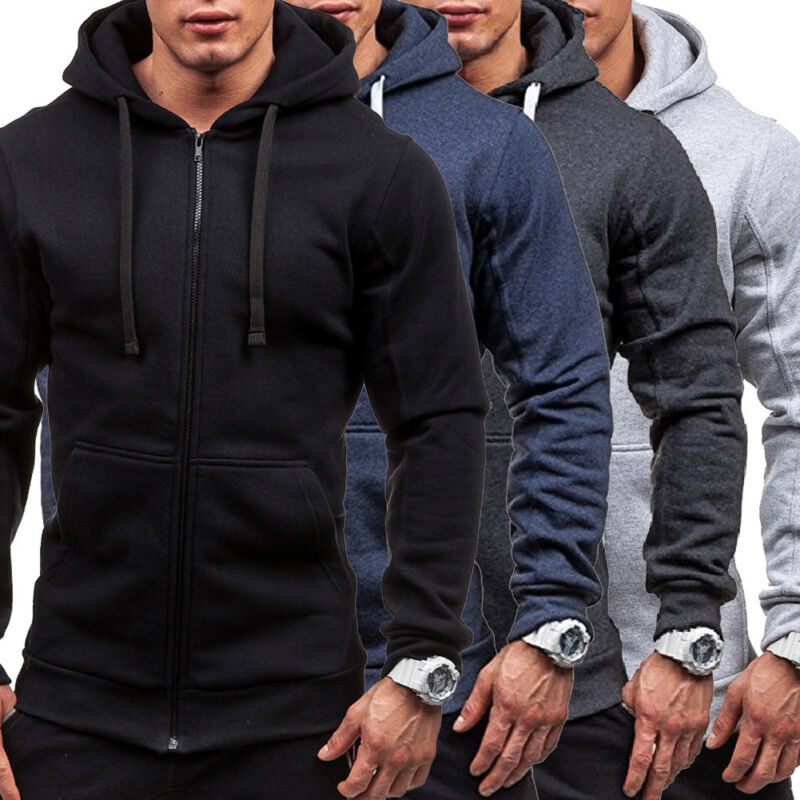 Sudadera con capucha ajustada para hombre, de manga larga, Hip Hop, musculosa, camiseta Casual, blusa, invierno, más cálido, sudaderas para hombre, nueva