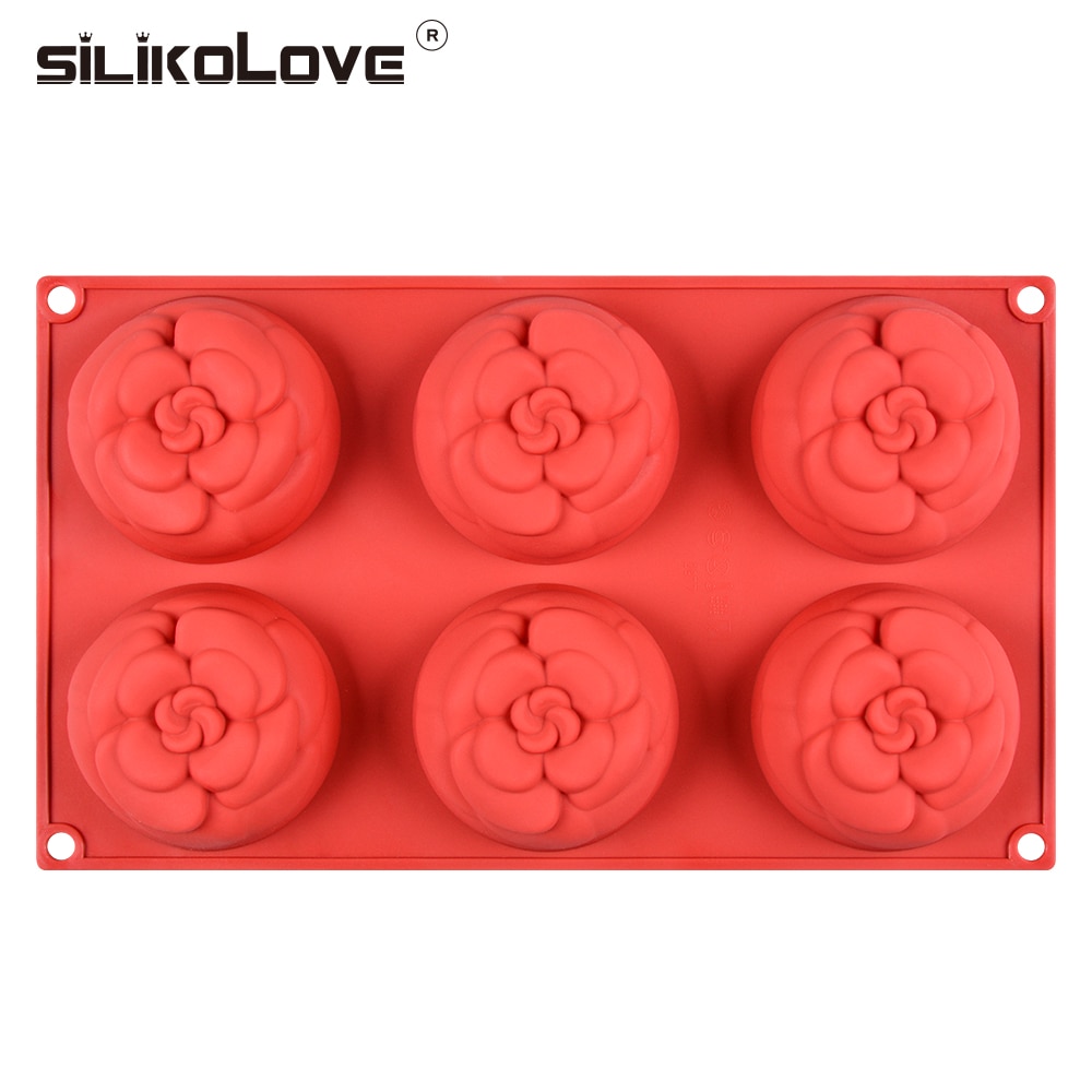 Silikolove 6 Holte 3D Bloemvorm Zeep Siliconen Mal Voor Zeep Maken Diy Handgemaakte Craft Moulds Vormen