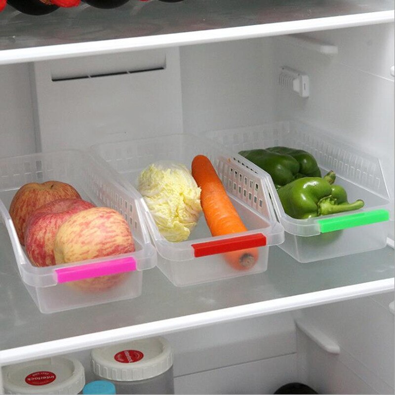 Home Kitchen Fridge Space Saver Organizer Slide Under Shelf Rack Storage Holder Food Container Storage Container