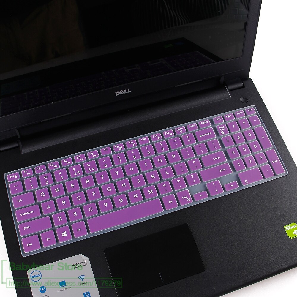 15.6" Series Keyboard Cover laptop Keyboard Protector Skin For Dell Inspiron 15 3000 5000 7000 15.6" / Dell G3 G5 G7: purple