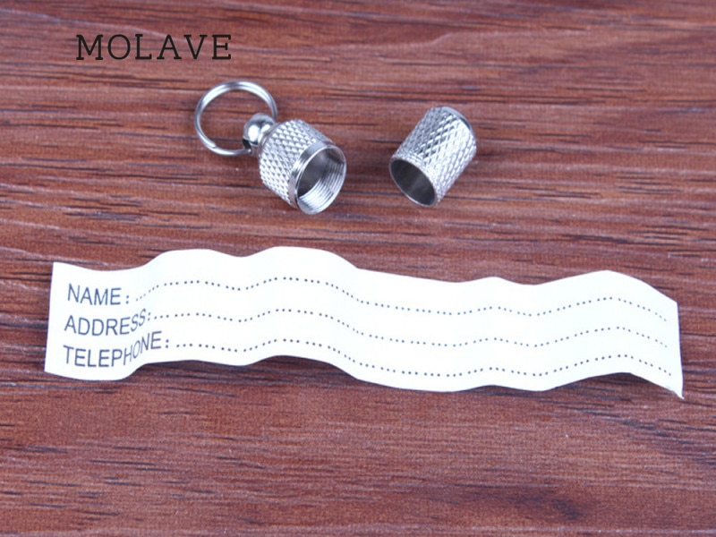 Molave placa de identificação para cães e gatos, armazenamento de barril para endereço de cachorro e cachorro