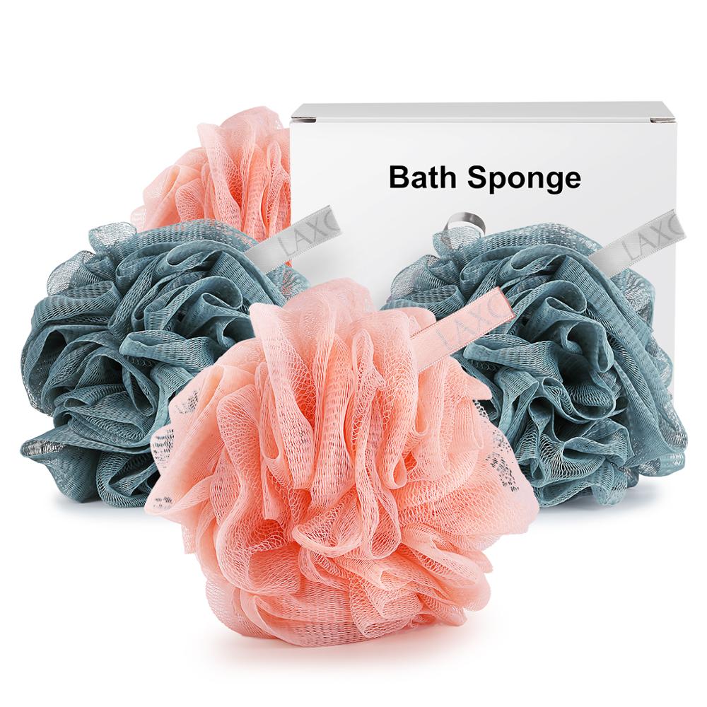 Bath Shower Sponge Loofahs Mesh Pouf Shower Puff Ball Bath Sponge Swirl Set Full Lather Cleanse Exfoliate Massage Body Beauty