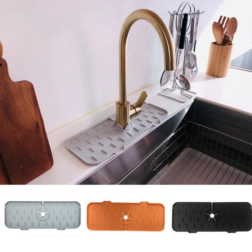 Mata silikonowa robić zlewu kuchennego osłona rozbryzgowa bateria robić łazienki łapacz wody mata zlew spustowy Podkładka za kranem