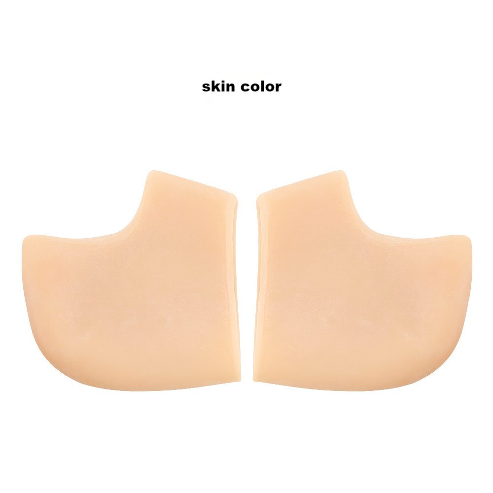 Silicone Heel Protector Protective Sleeve Heel Spur Pads for Relief Plantar Fasciitis Heel Pain Reduce Pressure on Heel 2Pcs: No holes Skin tone