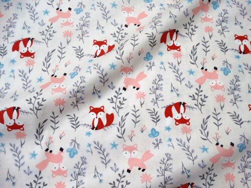 Couette en coton imprimé renard pour bébé, tissu en coton Patchwork, couture, drap de lit, drap de lit, tissu en coton, bricolage robe: Rouge / 50x80cm