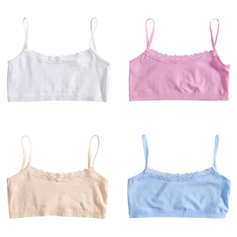 Young Girls Lace Bra Puberty Teenage Soft Cotton Underwear Training Bra Clothing