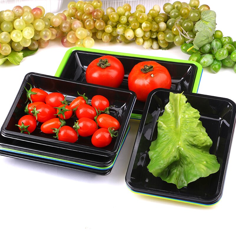 Misource 50 Stuks 2518 # Platte Bodem Verpakking Fruit Display Plastic Trays Voor Groente