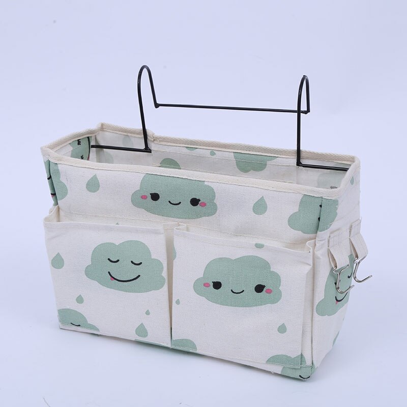 Canvas Nachtkastje Organizer Opknoping Boek Tas Met Haak Organisator Diversen Voor Thuis Keuken Slaapkamer Thuis Organisator: 1