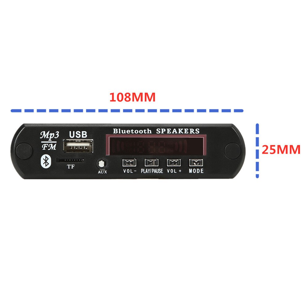 Dc 5-12V Bluetooth Module Mp3 Draadloze Radio Fm Usb Mp3 Versterker Auto Fm Radio Module Ondersteuning Tf usb Aux Handsfree Call Record