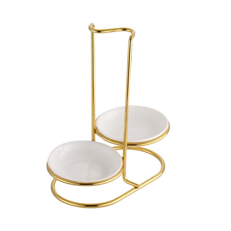 Stainless Steel Spoon Rest Holder Vertical Stand Storage Rack Cookware Organizer Cutlery with Bowl Kitchen Accessories: Double Spoon Rest