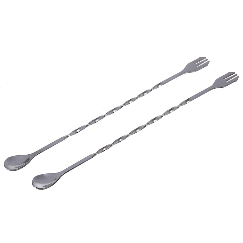 2 stk rustfrit stål bar cocktail snoet blandeske gaffel gør-det-selv sæt: Default Title