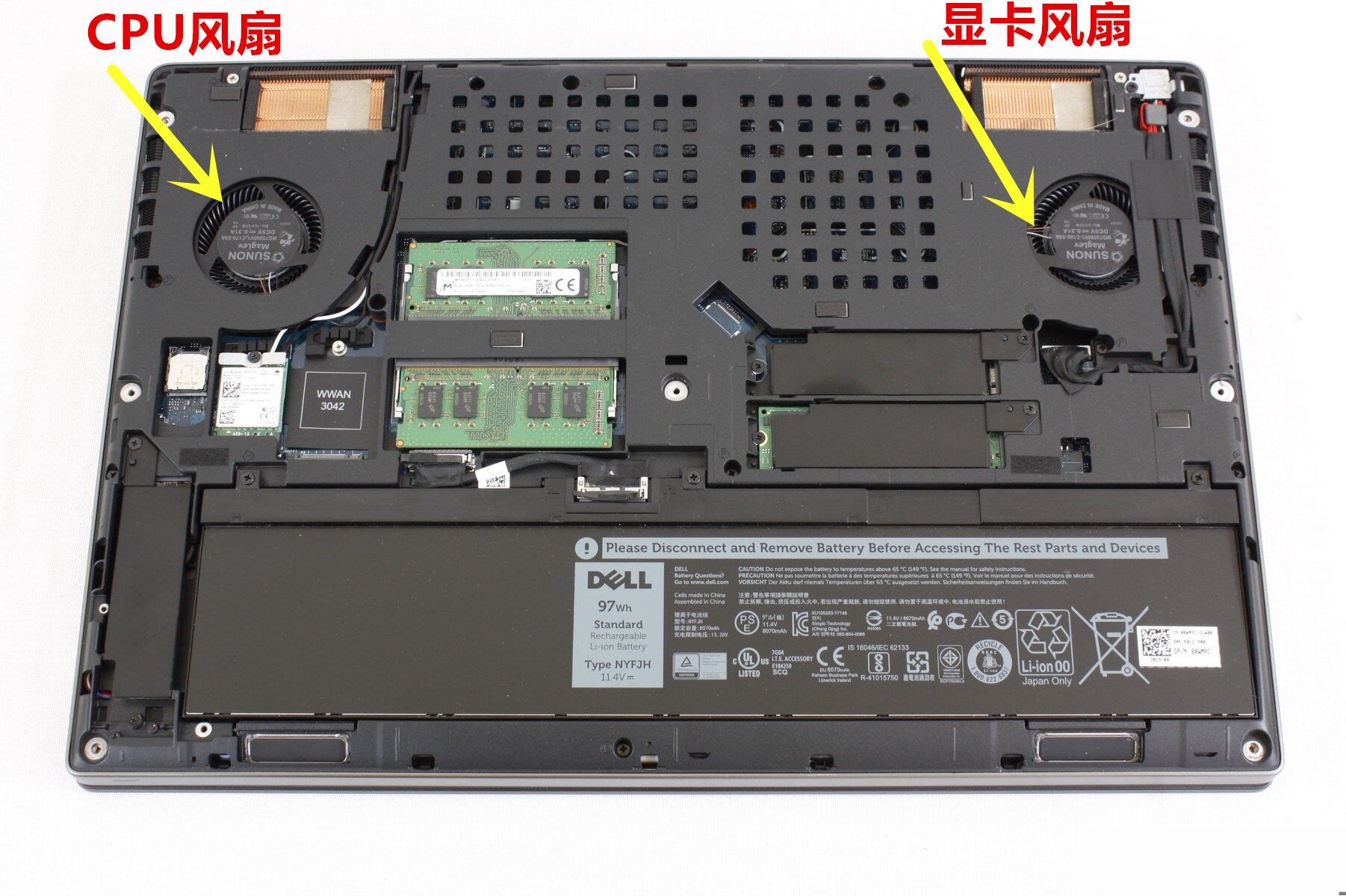 CPU GPU Cooler Fan Heatsink For DELL Precision 7530 M7530 NV-128 AT26J007ZAL MG75090V1-C160-S9A MG75090V1-C170-S9A Radiator