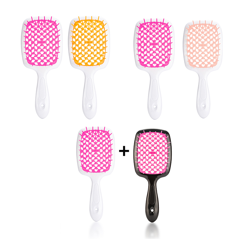 2pcs/set Wide Teeth Air Cushion Comb Massage Wet Dry Comb Demelante Brush Hollow Combs расчески Salon Barber Hair Brushes Kit