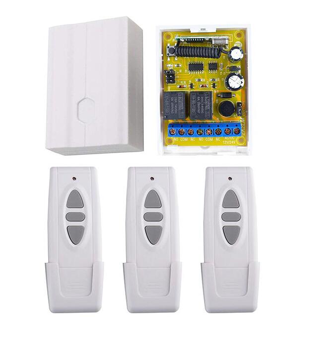 motor fjernkontrollbryter kontroller  dc 12v 24v motor forover revers opp ned veggsender manuell knapp endebryter 433 mhz: Legg til 3 stk fjernkontroll