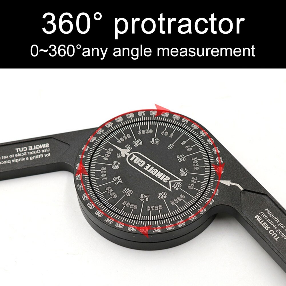 7inch Aluminum Miter Saw Protractor Portable Engraved Scales Rust Proof Woodworking Home Easy Read Angle Finder Measure Tool