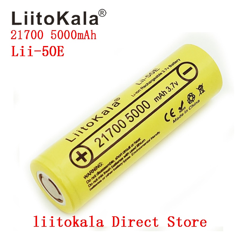 Liitokala 3.7V 21700 5000Mah Oplaadbare Batterij 40A 10C Ontlading High Power Batterijen Voor High-Power Apparaten