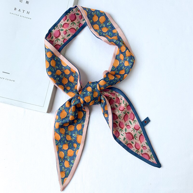 Foulard Fin Pour Femme Morain - Imitation Soie, 200 X 6 Cm - Polyvalent : Bandeau, Ceinture, Cravate, Décoration Sac
