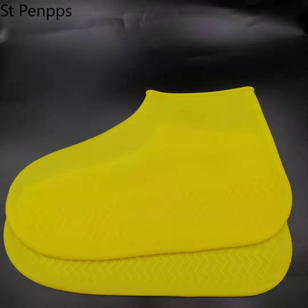 Silicone Waterproof Shoe Cover Reusable Non-slip Rain Boot Unisex Shoes Protectors Boot Outdoor Rainy Days Elastic Overshoes: Yellow / M