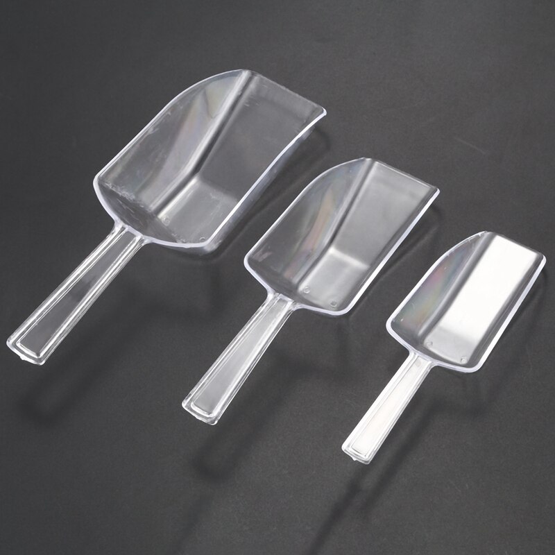 3 piece Pallet Ice scraper shape plastic scoop - Transparent