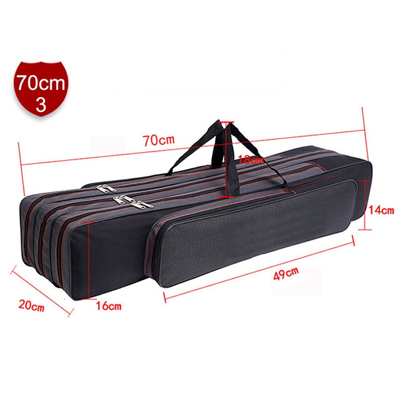 Waterproof Fishing Rod Bags Portable Multifunctional Large Capacity Fishing Reel Tackle Storage Case Backpack 70 80 90 120cm: 70cm 3-Layer