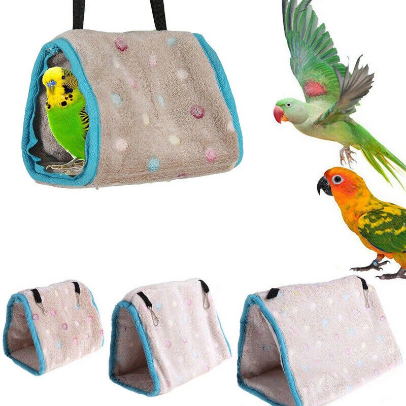 Tienda de campaña de felpa para invierno, jaula colgante para cama, hamaca para loro, Perico