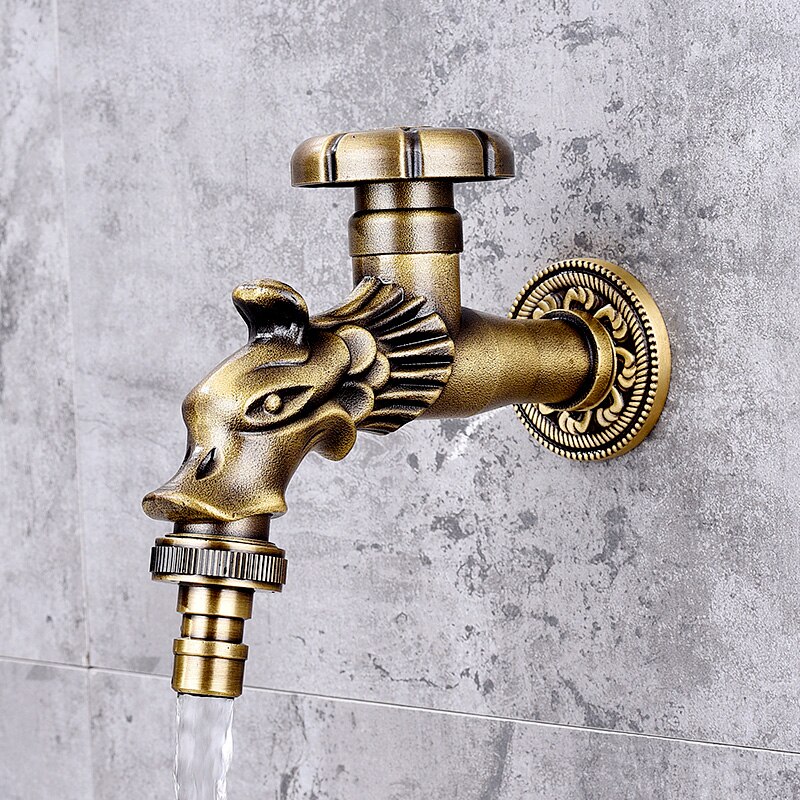 Antike Durcheinander Mopp Wasserhähne Waschmaschine Wasserhahn Drachen Einzigen Kühl draussen Balkon Wasser Wasserhähne Garten retro Armaturen