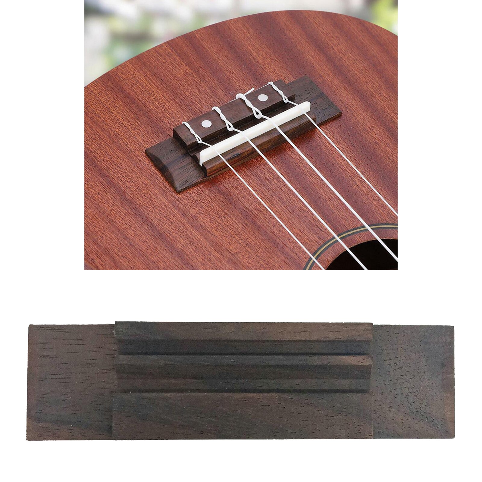 4String Ukulele Bridge for 21/23/26'' Ukulele Uke Musical Replacement Ukulele Rosewood Bridge Accessories: 23inch