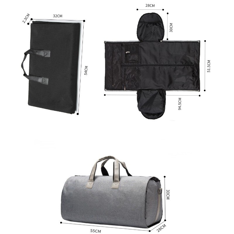 Saco de viagem para homens piquenique em roupas de grande capacidade multi-função saco dobrável oxford pano duffle negócio terno saco de ombro