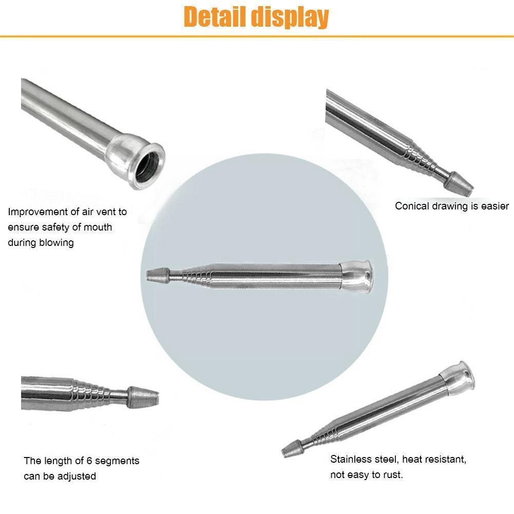 Retractable Fire Tube Camping Picnic Barbecue Fire 6 Fire Blower Retractable Fire Fire Steel Rod Tube Section Lig J6p2