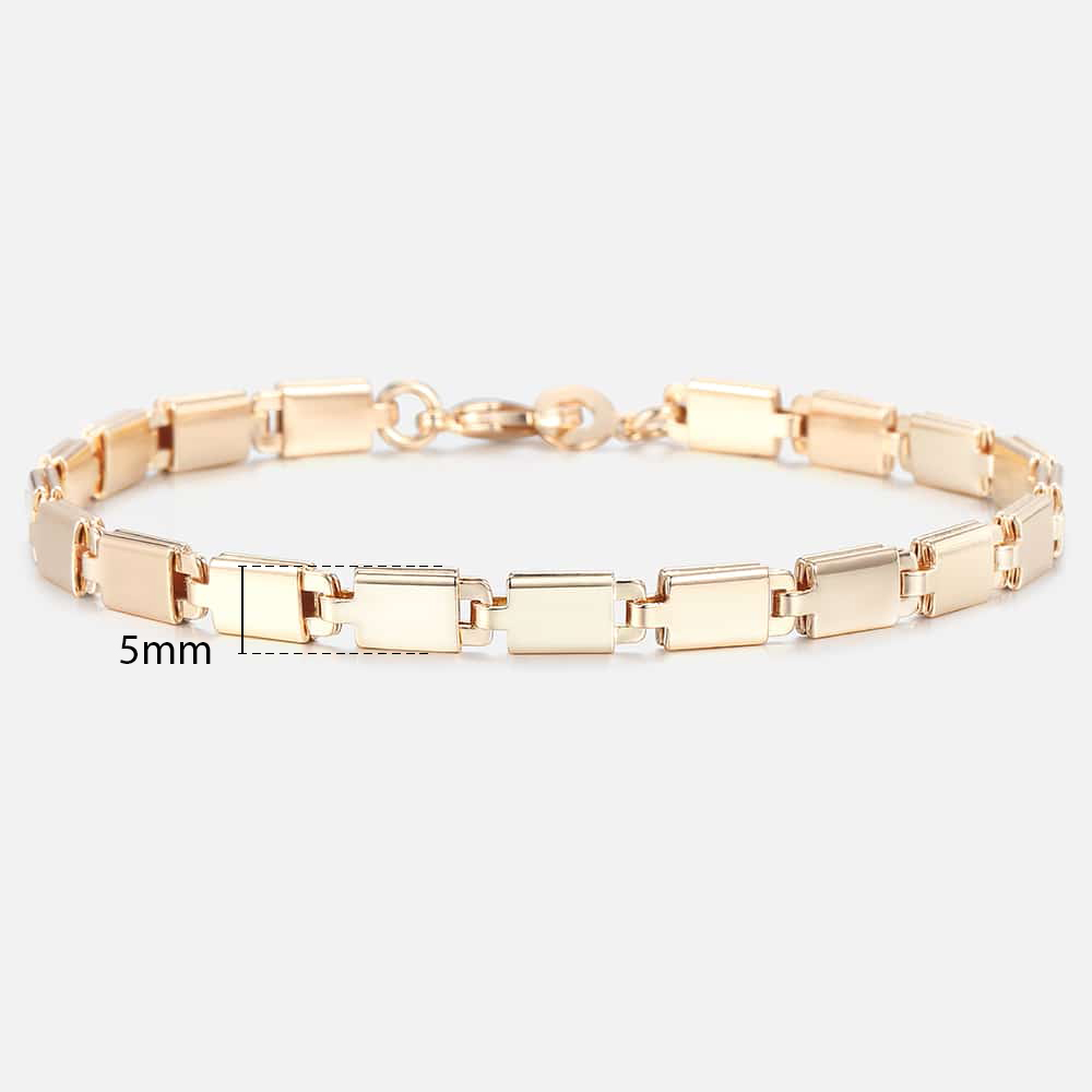 21 Stijlen 585 Rose Gouden Armband Voor Vrouwen Mannen Meisje Slak Curb/Weaving Link Vossenstaart Gehamerd Bismark Bead Chains 20Cm CBB1A: CB10