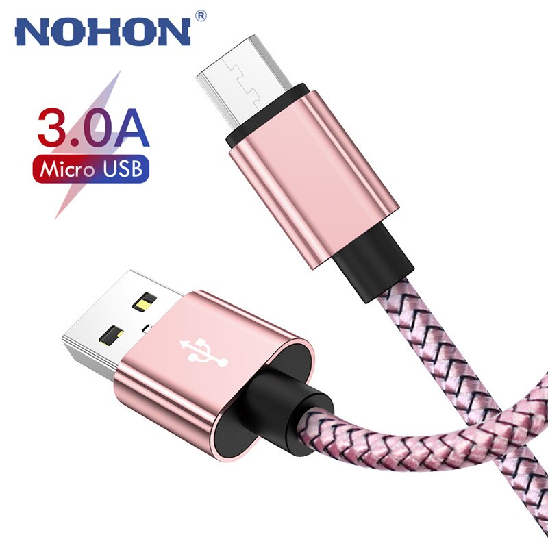 Micro Usb Kabel Data Transfer Nylon 3A Fast Charging Oplader Draad Voor Samsung S6 S7 J5 J7 Xiaomi Android Micro usb Telefoon Kabel