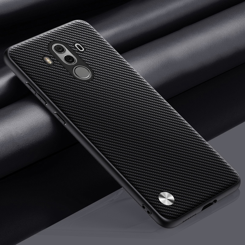 Étui de luxe en cuir PU pour Huawei Mate 10 Pro 10Pro, coque arrière en Silicone, Protection complète, coque de téléphone pour Huawei Mate 9 Mate9: Tissu de coton / rosé Gris